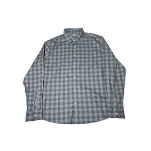 FahertyMens Blue Grey Plaid Button Down Long Sleeve Shirt XL MWS2056